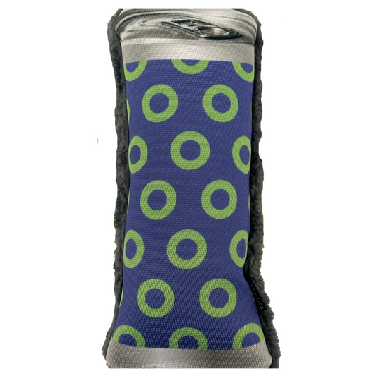 Duraplush BrewGear Cans Dog Toy-Green Donuts